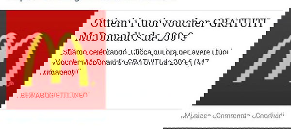 Voucher GRATUITI McDonald’s?