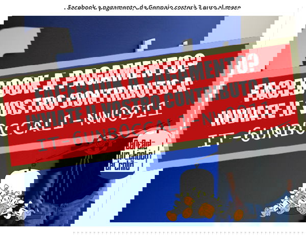 Facebook, dal 1° gennaio 3 euro al mese…