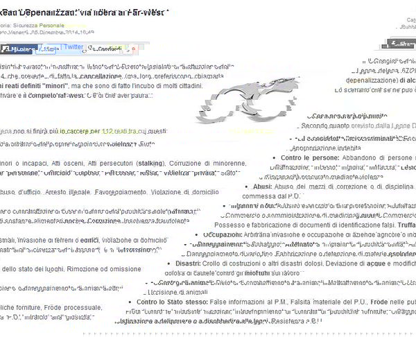 Ancora depenalizzazioni, e disinformazione!