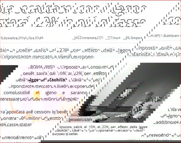 Pellet al 22% d’IVA?