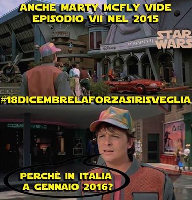 Back to the future 2, Star Wars VII e Checco Zalone