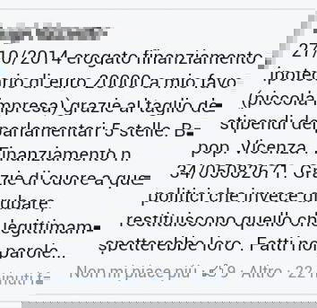 M5S e fondo “Finanziamenti Piccola Media Impresa”