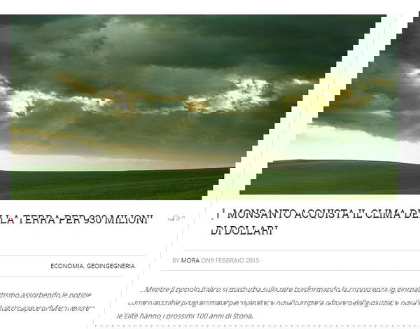Monsanto acquista il Clima della Terra?