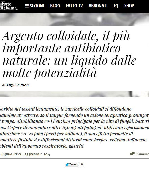 L’Argento Colloidale e gli errori giornalistici article-post