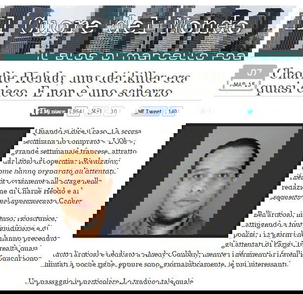 Charlie Hebdo, uno dei killer era quasi cieco.