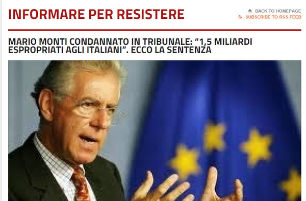 Monti condannato in tribunale