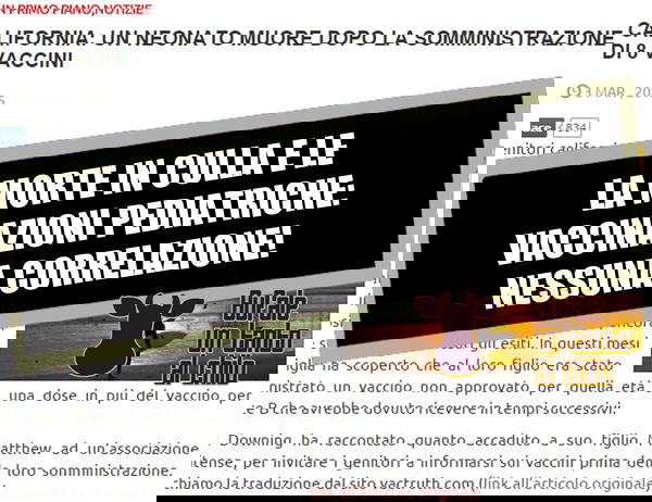 Morte in culla e vaccinazioni