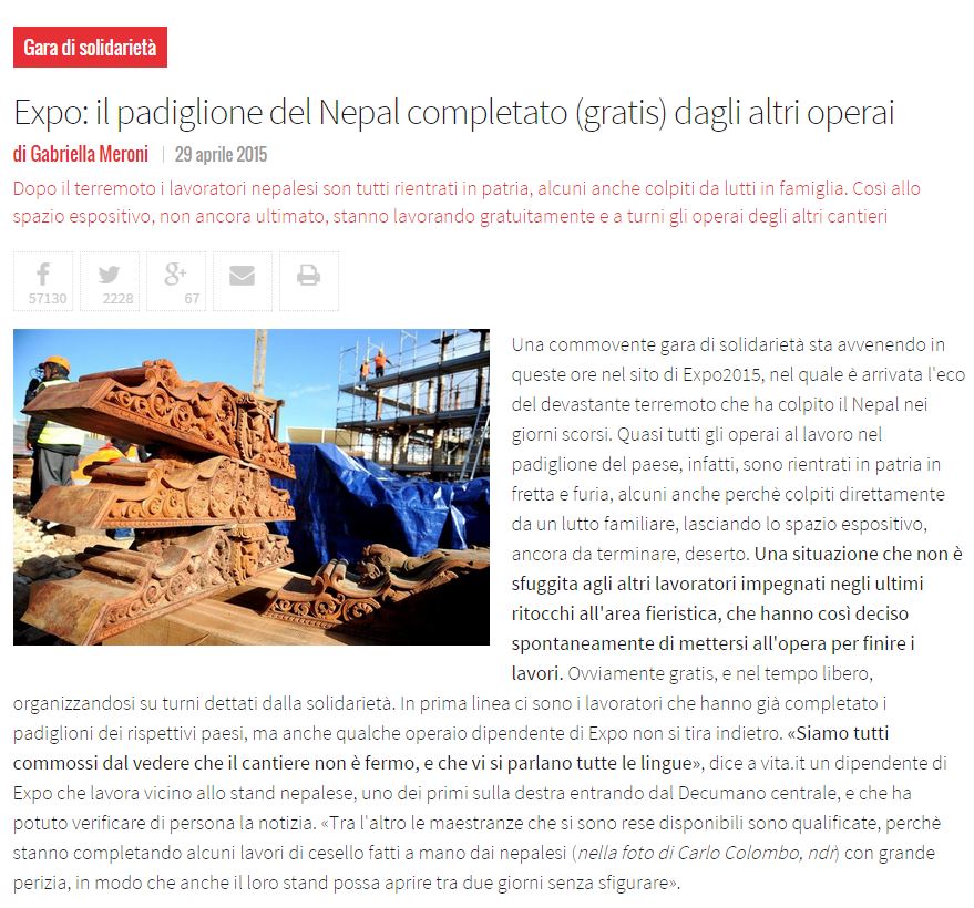 Il padiglione del Nepal e la solidarietà! article-post