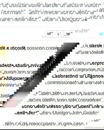 Batteri fecali nella barba?