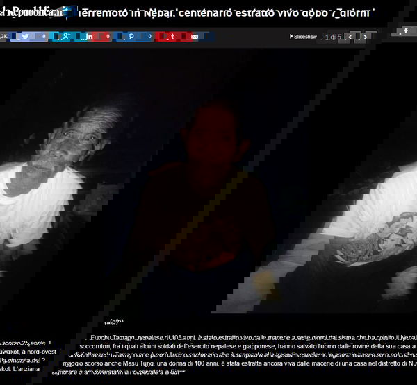 Estratto vivo dopo una settimana