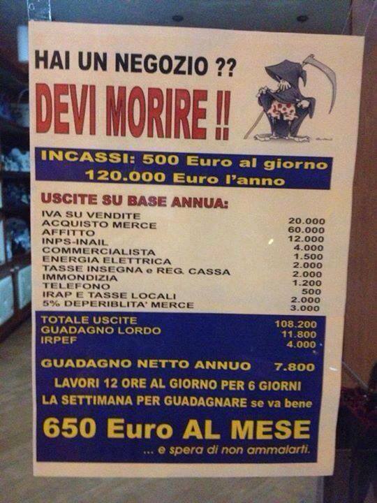 Hai un negozio? Devi morire! (di tasse)