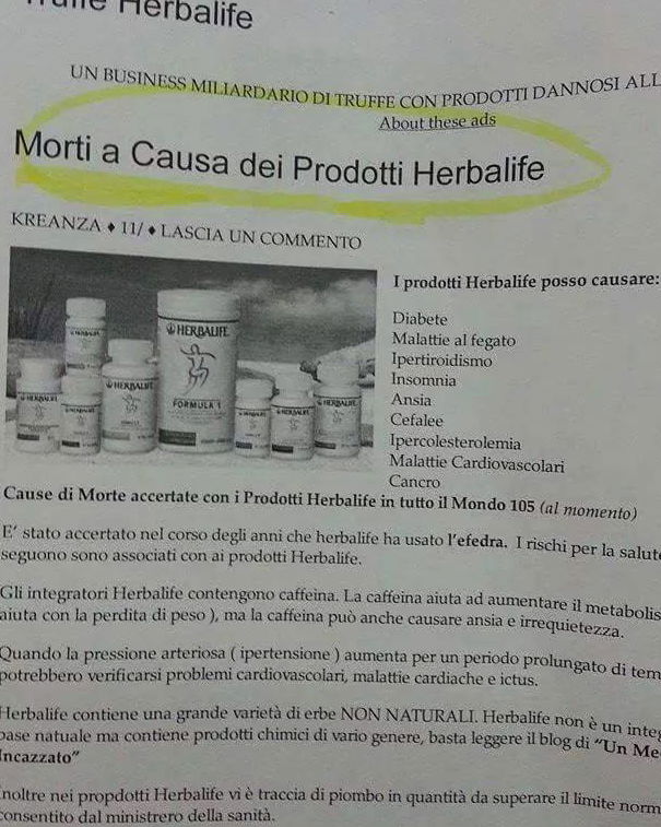 Herbalife uccide la gente? article-post