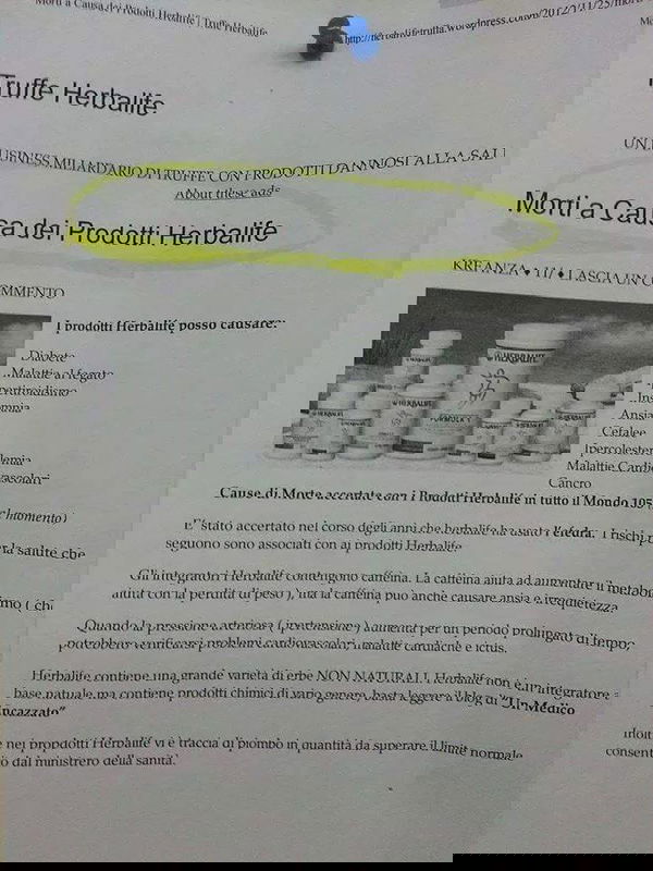 Herbalife uccide la gente?