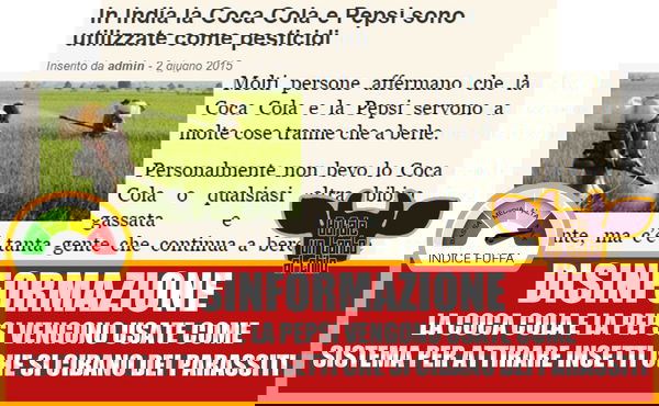 Coca Cola e Pepsi come pesticidi in India