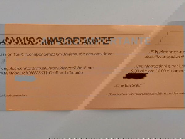 L’avviso di “corrispondenza in giacenza”