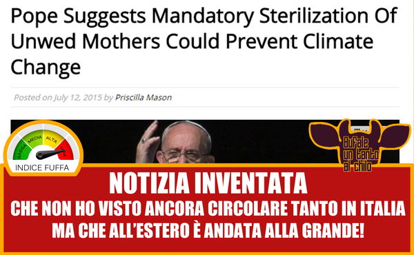 Il Papa, i cambiamenti climatici e le madri non sposate