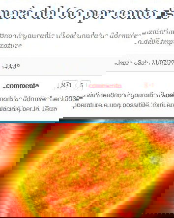 Il sole si spegnerà del 60 per cento nel 2030