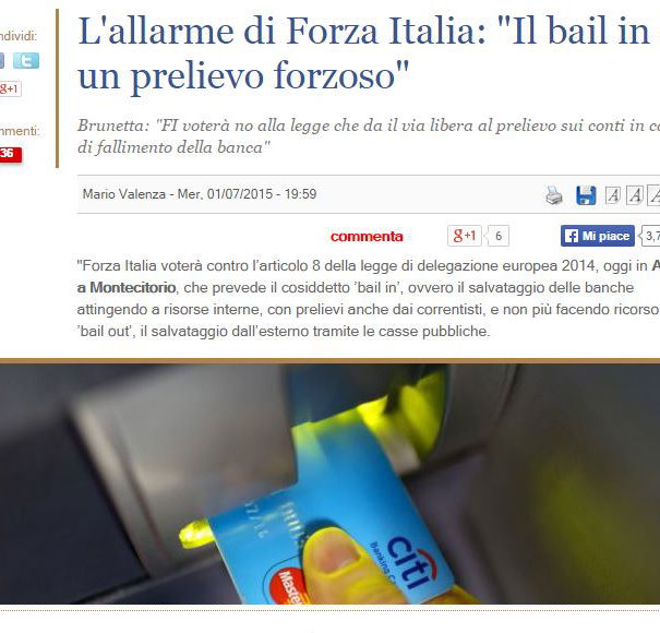 Il bail in, ovvero il prelievo forzoso article-post