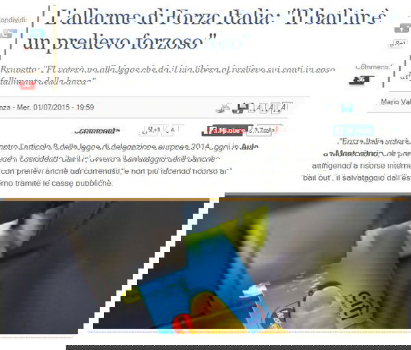 Il bail in, ovvero il prelievo forzoso