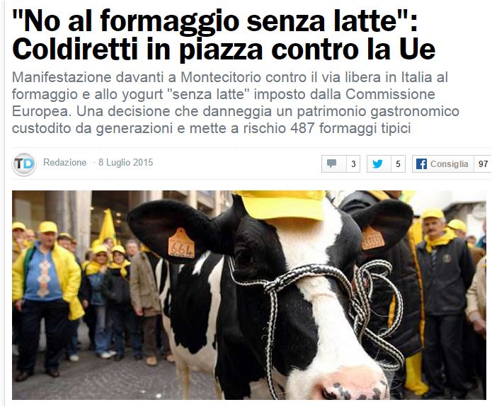 Il formaggio senza latte ci seppellirà?