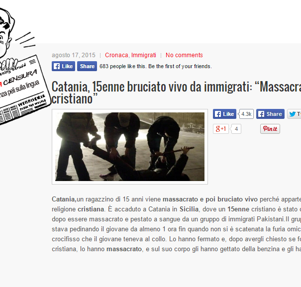 Catania, ragazzino bruciato vivo perché cristiano article-post