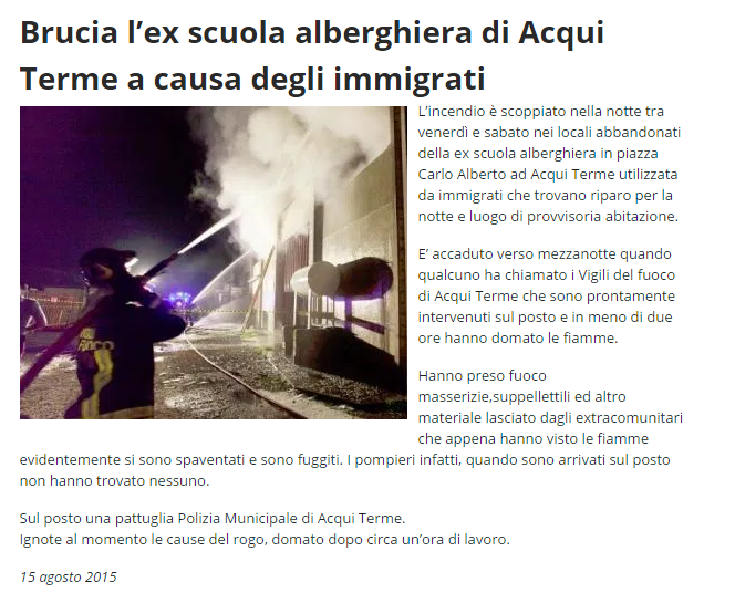 Edificio bruciato a causa degli immigrati article-post