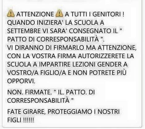 Il patto di corresponsabilità e i gender article-post