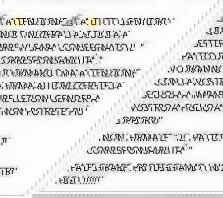 Il patto di corresponsabilità e i gender article-post