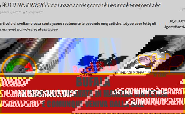 Lo sperma di toro nelle energy drink