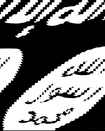 La bandiera dell’ISIS tra i profughi