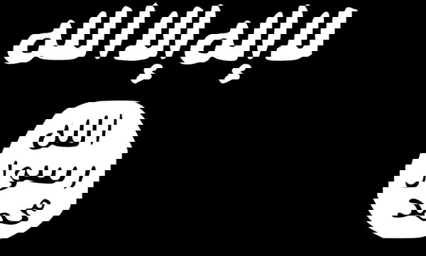 La bandiera dell’ISIS tra i profughi