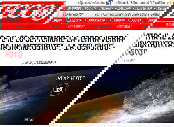 Robert Walsh e l’asteroide in collisione