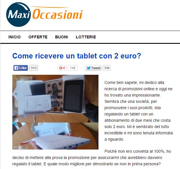 Tablet a due euro con Maxi Occasioni article-post