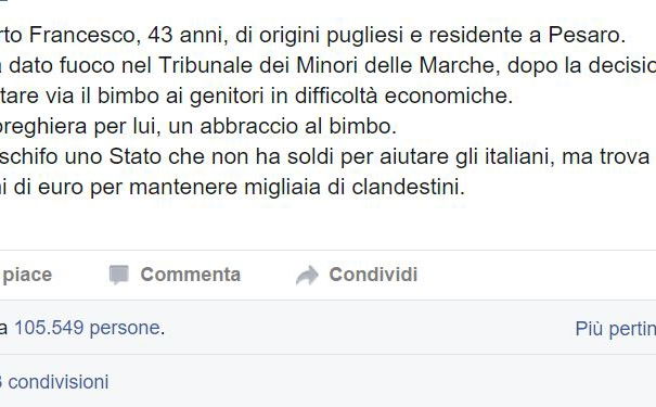 Piccole Perle di Facebook: Il padre che si dà fuoco article-post