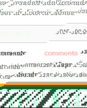 Il richiamo dei prodotti dalla COOP