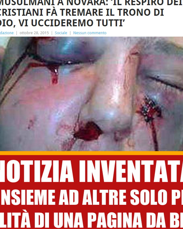 Notizia inventata: 17enne picchiato dai musulmani a Novara article-post