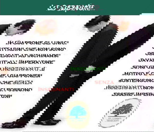 Perle di Facebook: in Giappone gli insegnanti non s’inchinano davanti all’imperatore