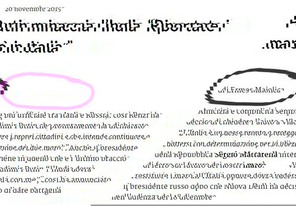 Putin libera i marò