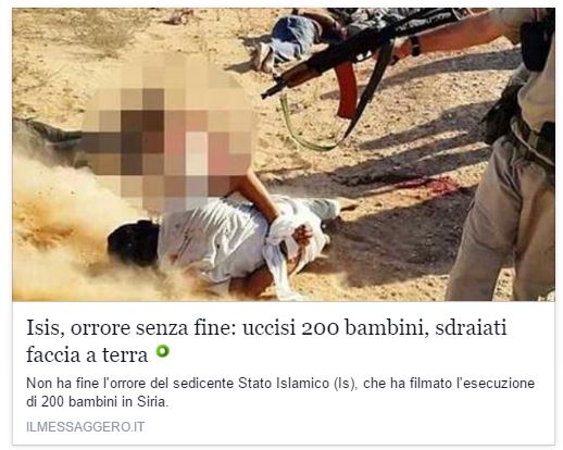 BUFALA: 200 bambini uccisi da ISIS