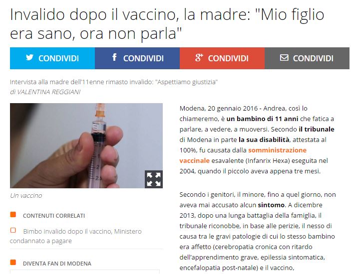 Indennizzo da vaccinazioni e scarsità di notizie article-post