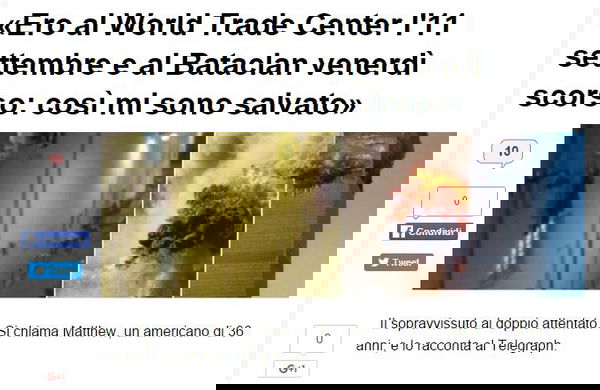 Sopravvissuto al WTC e al Bataclan