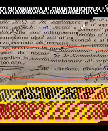 Sanzioni al Movimento 5 Stelle