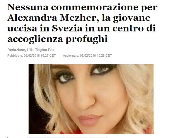 La Svezia non commemora la volontaria uccisa da un profugo