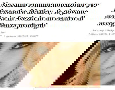 La Svezia non commemora la volontaria uccisa da un profugo article-post