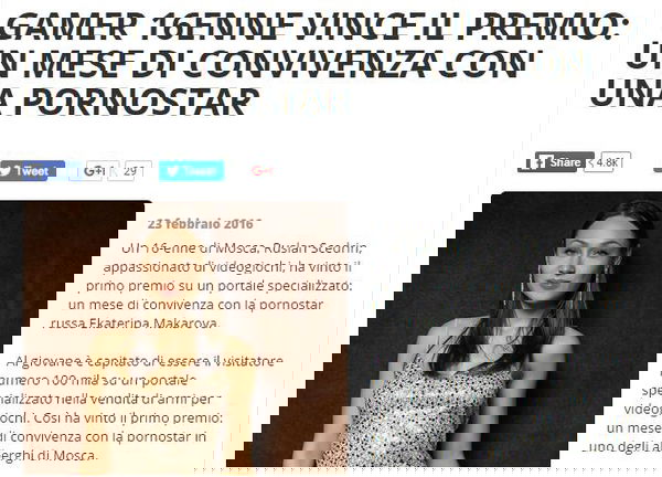 Il gamer di 16 anni e la pornostar