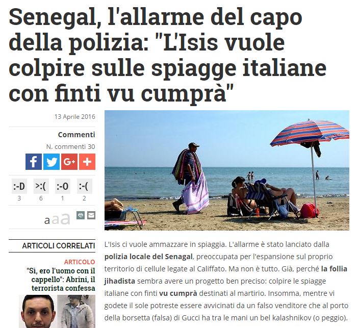 L’ISIS pronta a colpire usando i vu cumprà? article-post