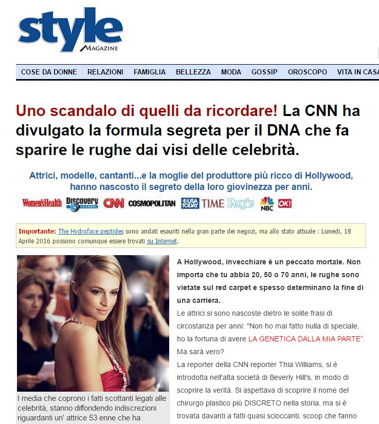 Hydroface: pubblicità mica tanto nascosta article-post
