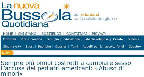 Bambini costretti al cambio di sesso