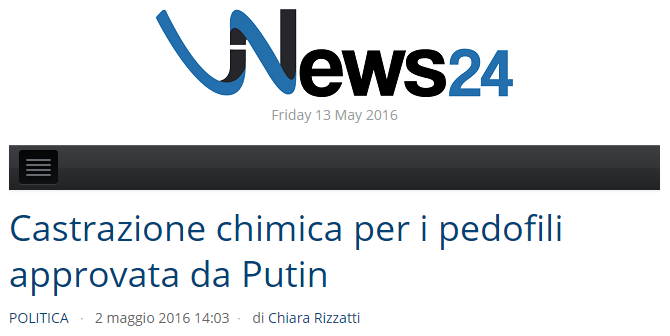 Putin e la castrazione chimica per i pedofili article-post
