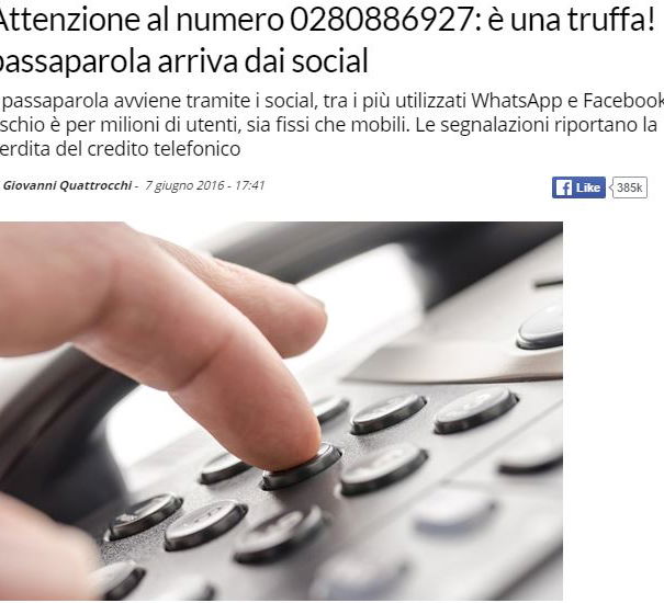 Non rispondete, vi vogliono truffare article-post